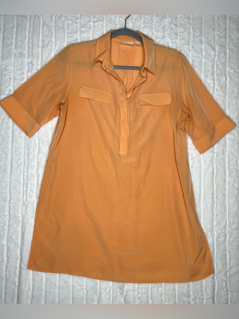 Chico's Citrus Pop Orianna Tunic Top Dress Orange Size 1 M Beachy Coastal